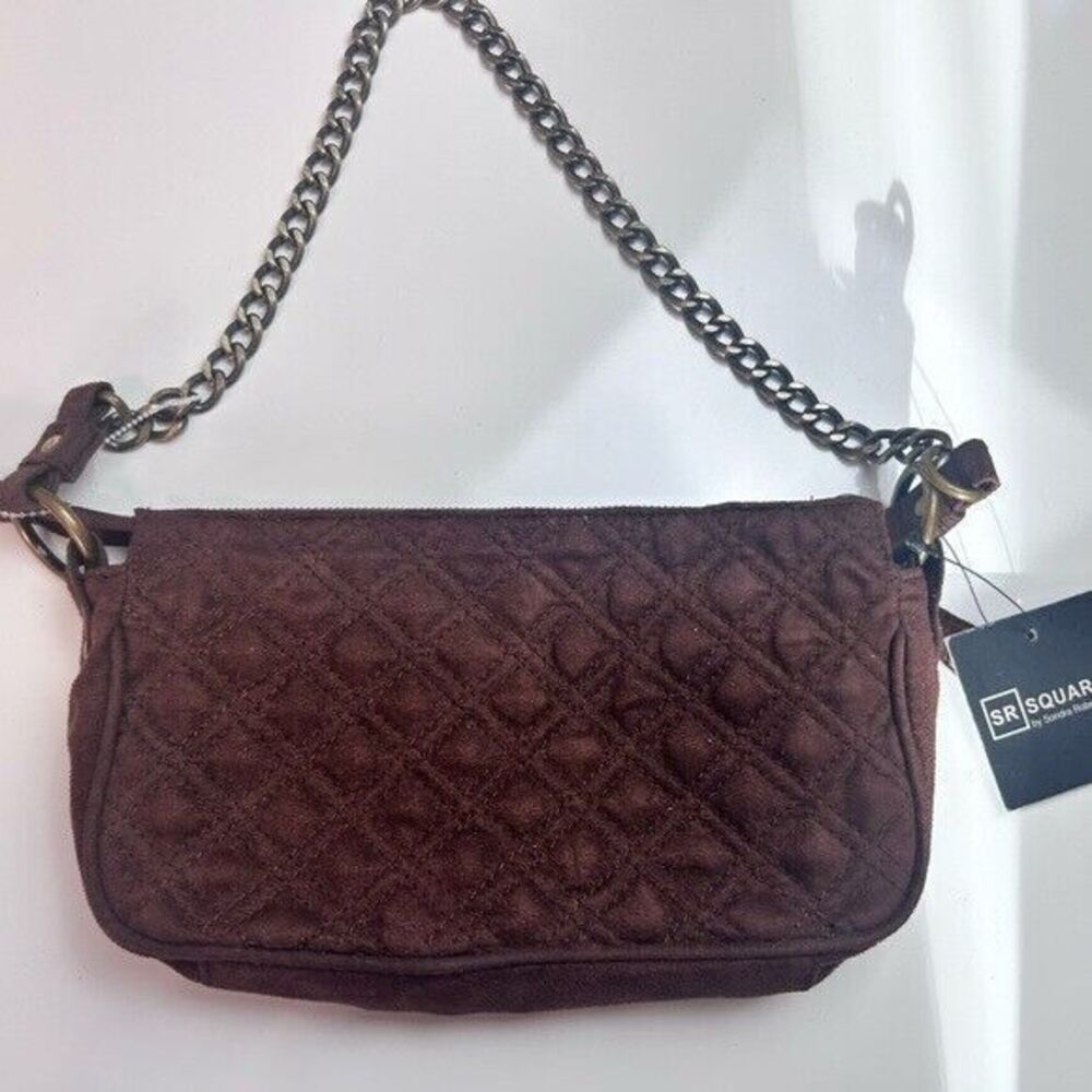 Squared by Sondra Roberts brown quilted chain bag 10 in‎ x 6 in